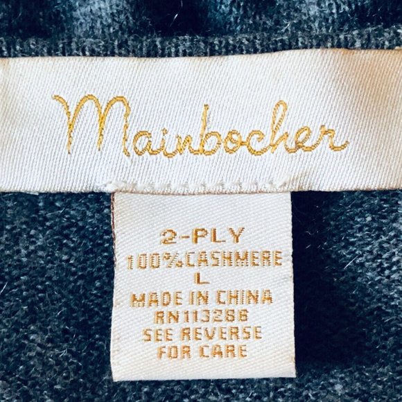 Mainbocher Sz S 100% 2-PLY Cashmere Women's Sweater Tunic Gray - Picture 6 of 7